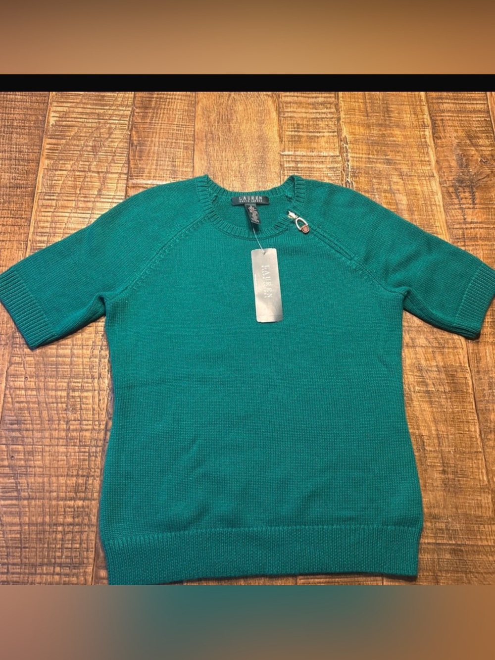 Ralph Lauren Green Crewneck equestrian Sweater